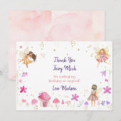 Carte De Remerciements Fairy Garden Floral Anniversaire (Devant / Derrière)