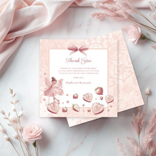 Carte De Remerciements Fairy Girl fraise Berry Joyeux anniversaire