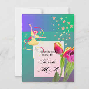 Carte De Remerciements "Fairy Godmère Merci"