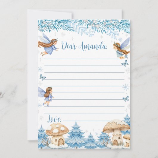 Carte De Remerciements Fairy Winter Garden Time Capsule Note Message Card (Devant)