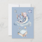 Carte De Remerciements Fairytale Dreamy Blue Dragon Baby Shower (Dos)