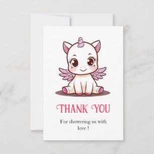 Carte De Remerciements Fairytale Lovely Unicorn Baby shower