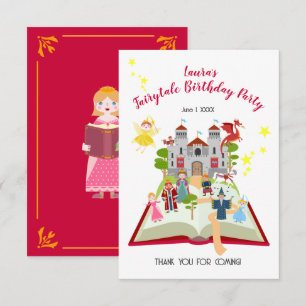 Carte De Remerciements Fairytale Stories Fille fête d'anniversaire