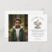 Carte De Remerciements Fais un pas dessus, éléphant mignon, photo d'anniv (Devant / Derrière)