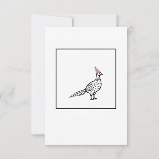 Carte De Remerciements Faisan, thème oiseau (Devant)