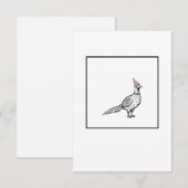 Carte De Remerciements Faisan, thème oiseau (Devant / Derrière)