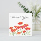 Carte De Remerciements Faisceaux d'aquarelle rouge (Debout devant)