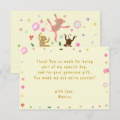 Carte De Remerciements Faisons sauter les singes pour l'anniversaire des (Devant / Derrière)