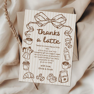 Carte De Remerciements Fait à la main Une Baby Shower Bébé en Route