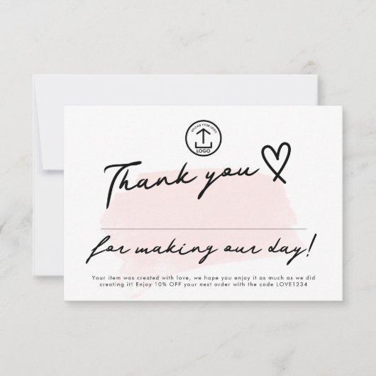 Carte De Remerciements Fait Notre Jour Modifiable Code de réduction pour  (Devant)