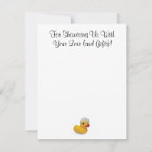 Carte de remerciements fait sur commande de baby (Dos)