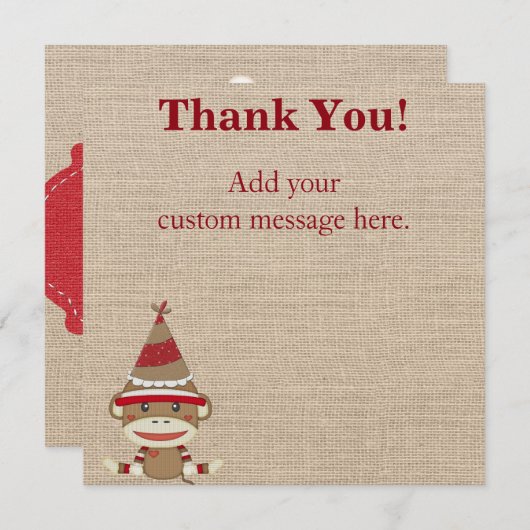 Carte de remerciements fait sur commande de cadeau (Devant / Derrière)