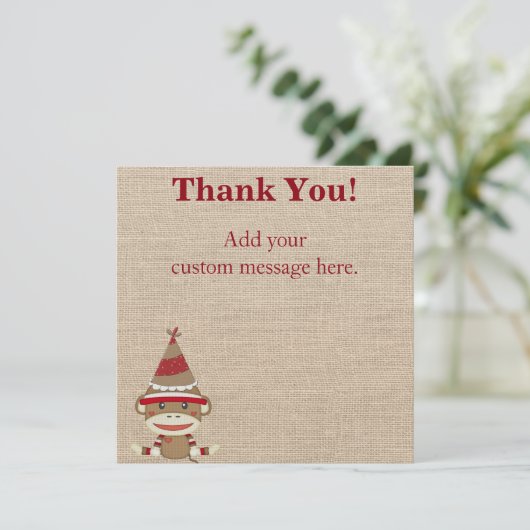 Carte de remerciements fait sur commande de cadeau (Debout devant)