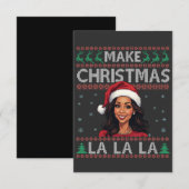 Carte De Remerciements Faites Noël La La La Ugly Xmas Sweat Kamala (Devant / Derrière)