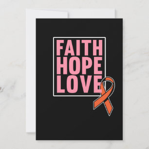 Carte De Remerciements Faith Hope Love Leukemia Sensibilisation Ruban ora