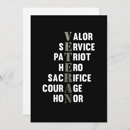 Carte De Remerciements Faits sur les anciens combattants Heureux Soutien (Devant / Derrière)