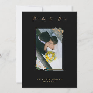 Carte De Remerciements Fake Golden Branches de luxe Fancy Calligraphie