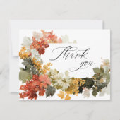 Carte De Remerciements Fall in Love Autumn Calligraphy Bridal Shower (Devant)