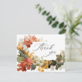 Carte De Remerciements Fall in Love Autumn Calligraphy Bridal Shower (Debout devant)