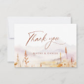 Carte De Remerciements Fall Watercolor Wildflower Mountain Rustic Wedding (Devant)