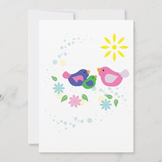 Carte De Remerciements Famille de 3 oiseaux (Devant)