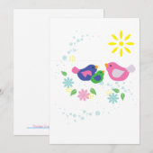 Carte De Remerciements Famille de 3 oiseaux (Devant / Derrière)