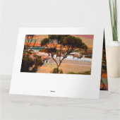 Carte De Remerciements Famille Kangaroo À La Peinture À L'Huile De Plage, (Dos)