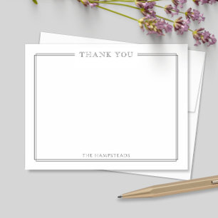 Carte De Remerciements Famille ou couple Élégante papeterie gris foncé