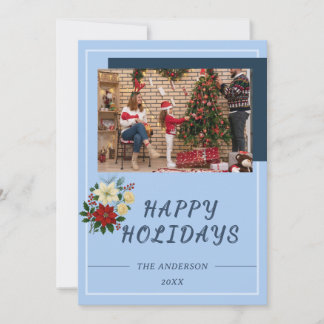 Carte De Remerciements “Family Christmas Card | Happy Holidays Photo Card
