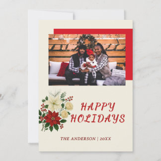 Carte De Remerciements “Family Christmas Card | Happy Holidays Photo Card