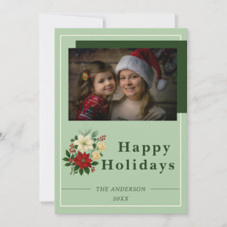 Carte De Remerciements “Family Christmas Card | Happy Holidays Photo Card