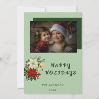 Carte De Remerciements “Family Christmas Card | Happy Holidays Photo Card