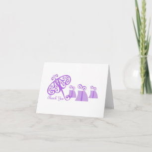 Carte De Remerciements Fancy Fine/ Merci/ Violet