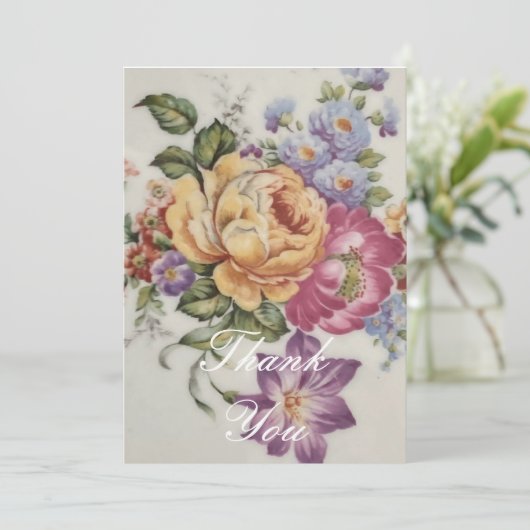 Carte De Remerciements Fancy Florale (Debout devant)
