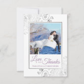 Carte De Remerciements Fancy Lavender Love & Thanks Photo & Note Mariage (Devant)