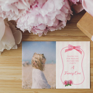Carte De Remerciements Fancy One Bow Floral 1er Anniversaire
