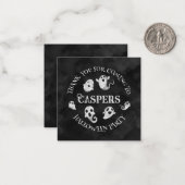 Carte de remerciements fantôme éffrayant (Devant/Arrière en situation)