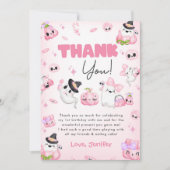 Carte De Remerciements Fantôme rose mignon Halloween Anniversaire (Devant)