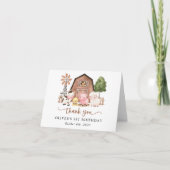 Carte De Remerciements Farm Animals, Cute Animals, Barn, First Birthday (Devant)