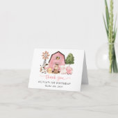 Carte De Remerciements Farm Animals, Cute Animals, Barn, First Birthday (Devant)