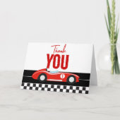 Carte De Remerciements Fast One Race Car Boy 1ère fête d'anniversaire (Devant)