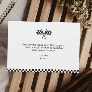 Carte De Remerciements Fast One Racing Minimaliste 1er Anniversaire