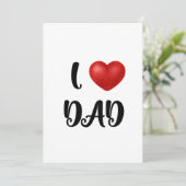 Carte De Remerciements Father's Day I Love Dad Heart Explosion Gift (Debout devant)