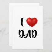 Carte De Remerciements Father's Day I Love Dad Heart Explosion Gift (Devant / Derrière)