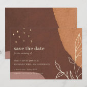 Carte De Remerciements Faune Abstraite De Feuilles D'Orange Rouille Enreg (Devant / Derrière)