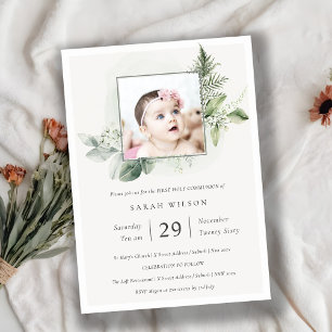 Carte De Remerciements Faune Eucalyptus Photo Première Sainte Communion I