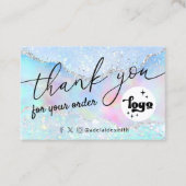 carte de remerciements fausse parties scintillant (Devant)