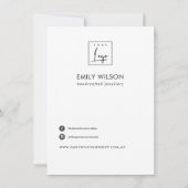 CARTE DE REMERCIEMENTS FAUX BLACK LEATHER ENTREPRISE LOGO (Dos)