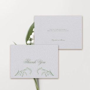 Carte De Remerciements Faux Embossé Lily Valley Green Mariage officiel