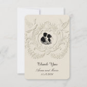 Carte De Remerciements Faux Embossed Relief Cameo Silhouette Wedding (Devant)